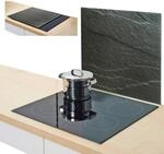 Zeller Herdblende-/Abdeckplatte Schiefer schiefer Glas B/H/L: ca. 50x0,8x56 cm