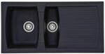 Respekta Einbausp&uuml;le Boston 100 x 50 S schwarz Mineralite B/H/T: ca. 100x20x50 cm