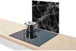 Zeller Herdblende-/Abdeckplatte Marmor schwarz Glas B/L: ca. 50x56 cm
