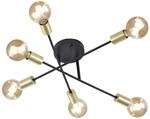 TRIO Deckenleuchte Cross mattschwarz Metall H/D: ca. 19x57 cm E27 6 Brennstellen