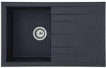 Respekta Einbausp&uuml;le Houston 80 x 50 S schwarz Mineralite B/H/T: ca. 80x21x50 cm