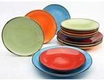 CreaTable Tafelservice NATURE COLLECTION MEDITERRAN bunt Steinzeug 12 tlg.