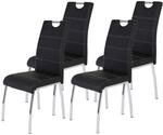 Stuhl Susi 4er Set schwarz Kunstleder B/H/T: ca. 44x98x61 cm