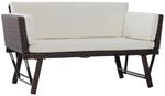 Outsunny Gartensofa braun Stahl B/H/L: ca. 66x67x129 cm
