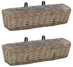 vidaXL Pflanzgef&auml;&szlig; braun Kunststoff B/H/L: ca. 18x13x60 cm