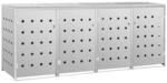 M&uuml;lltonnenbox silber B/H/L: ca. 78x115x276 cm