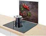 Zeller Herdblende-/Abdeckplatte Chili anthrazit Glas B/H/L: ca. 50x0,8x56 cm