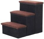 PawHut Haustiertreppe schwarz MDF B/H/L: ca. 54x48x40 cm