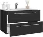 Badblock 2tlg-Badinos wei&szlig; schwarz B/H/T: ca. 61x52x46 cm