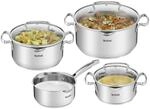 Tefal Topfset silber Edelstahl 7 tlg.