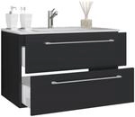 Badblock 2tlg-Badinos wei&szlig; schwarz B/H/T: ca. 81x51,2x46,4 cm