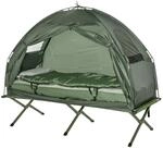 Outsunny Campingbett dunkelgr&uuml;n Polyester-Mischgewebe B/H/L: ca. 78x118x193 cm
