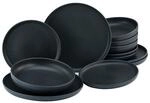 CreaTable Tafelservice Uno schwarz Steinzeug 12 tlg.