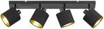 Spot schwarz Metall B/H/T: ca. 70x19x18 cm E14 4 Brennstellen