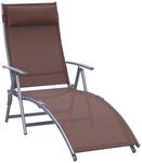 Outsunny Gartenliege braun Stoff B/H/L: ca. 635x100,5x137 cm