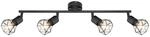GLOBO Spotbalken 54802S-4 schwarz Metall B/H/L: ca. 8x20x60 cm E14 4 Brennstellen