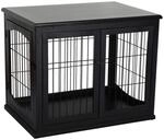PawHut Hundek&auml;fig schwarz MDF B/H/T: ca. 81x66x59 cm