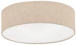 Fischer & Honsel Deckenleuchte 20913 wei&szlig; sand Leinen H/D: ca. 15x60 cm E14 4