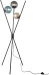 Reality Stehlampe 403400317 mattschwarz amber t&uuml;rkis Rauch Metall Glas H/D: ca.