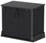 VCM M&uuml;lltonnenbox 2er StoreAway grau Kunststoff B/H/L: ca. 130x110x474 cm