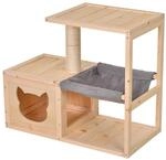 PawHut Katzenhaus natur Holz