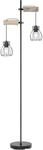 GLOBO Stehlampe Mina schwarz Metall Echtholz B/H/L: ca. 25x168x47 cm E27 2