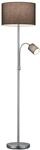 TRIO Stehlampe Hotel nickel matt grau Metall Stoff H/D: ca. 170x40 cm E27 2