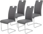 Schwingstuhl Ruby 4er Set grau Kunstleder B/H/T: ca. 44x103x60 cm