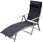 Outsunny Gartenliege schwarz Metall B/H/L: ca. 63,5x100,5x180 cm
