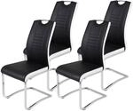 Schwingstuhl Tabea 4er Set schwarz wei&szlig; Kunstleder Kunstleder B/H/T: ca. 43x99x61 cm