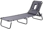 Outsunny Gartenliege grau Metall B/H/L: ca. 56x28x190 cm