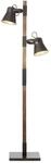 Brilliant Stehlampe Plow schwarz Metall Holz H: ca. 154 cm E27 2 Brennstellen