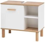Waschbeckenunterschrank Padua wei&szlig; glanz Eiche Landhaus Nachbildung B/H/T: ca.