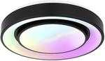 GLOBO Deckenleuchte Sully schwarz Opal Metall Kunststoff H/D: ca. 7,5x38 cm