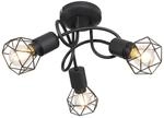 GLOBO Deckenleuchte Xara schwarz Metall H/D: ca. 20x36 cm E14 3 Brennstellen