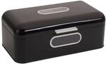 ECHTWERK Brotkasten Retro schwarz Metall B/H/L: ca. 23,8x17x42,5 cm