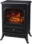 HOMCOM Elektrischer-Kamin MH820-039 schwarz Glas Metall B/H/T: ca. 42x55x28 cm ca.