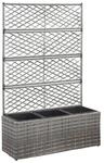 Hochbeet mit Rankgitter grau Polyrattan B/H/L: ca. 30x130x83 cm