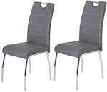Stuhl Susi 2er Set grau Kunstleder B/H/T: ca. 44x98x61 cm