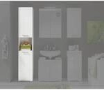 Badhochschrank Amanda wei&szlig; wei&szlig; Hochglanz B/H/T: ca. 37x190x31 cm