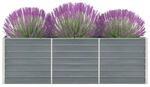 Garten-Hochbeet grau Stahl B/H/L: ca. 40x77x240 cm