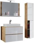 Waschplatz 4tlg-Lendas wei&szlig; wei&szlig; Eiche Honig Nachbildung B/H/T: ca. 80x52x52 cm
