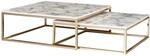 Couchtisch 2er-Set. wei&szlig; Marmor Optik gold lackiert