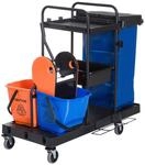 HOMCOM Putzwagen schwarz Metall B/H/L: ca. 63x103x111 cm