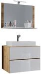 Waschplatz 3tlg-Lendas wei&szlig; Eiche Honig Nachbildung wei&szlig; B/H/T: ca. 80x52x52 cm
