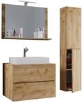 Waschplatz 4tlg-Lendas Eiche Honig Nachbildung wei&szlig; B/H/T: ca. 60x52x52 cm