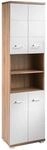 Hochschrank NEBRASKA Eiche Nachbildung wei&szlig; Hochglanz B/H/T: ca. 50x192x31,5 cm