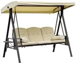 Outsunny Hollywoodschaukel beige Metall B/H/L: ca. 206x180x124,5 cm