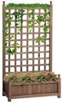 Outsunny Pflanzkasten braun Holz B/H/L: ca. 28x120x64 cm