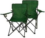 VCM Campingstuhl Set gr&uuml;n Polyester-Mischgewebe B/H/T: ca. 85x85x50 cm